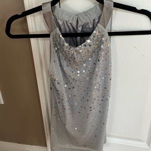 ann taylor sleeveless top! pxs, with silver sparkles, worn once!